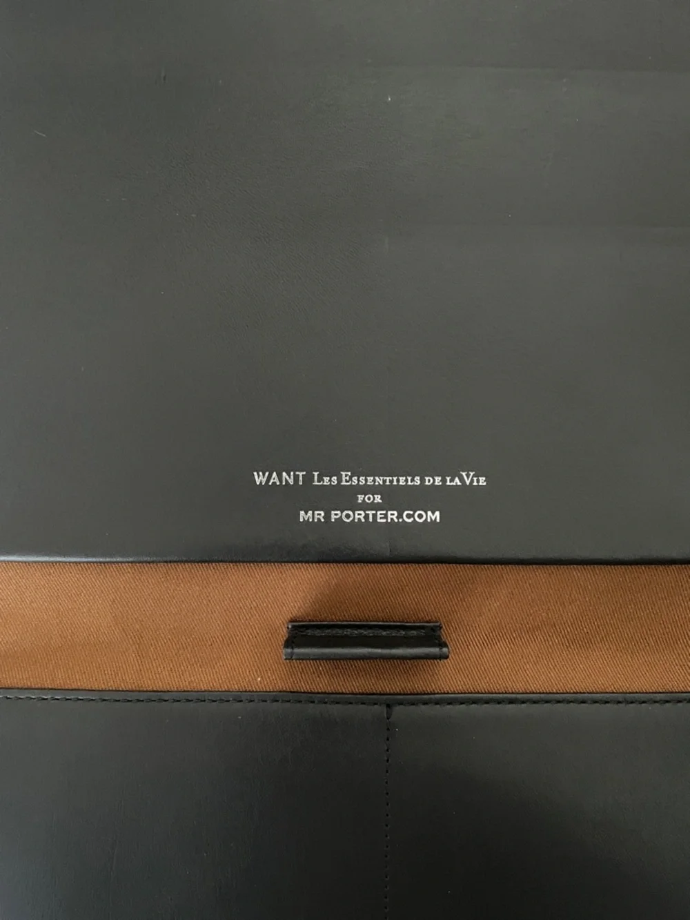 WANT Les Essentiels Black Leather Laptop Document Sleeve